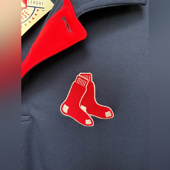 Men’s Boston Red Sox Polo Navy TX3 Cool Shirt with Logo GENUINE MLB Large - Picture 3 of 6